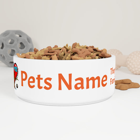 Personalized Pet Bowl with Custom Pet Name and Not Just Pets Logo